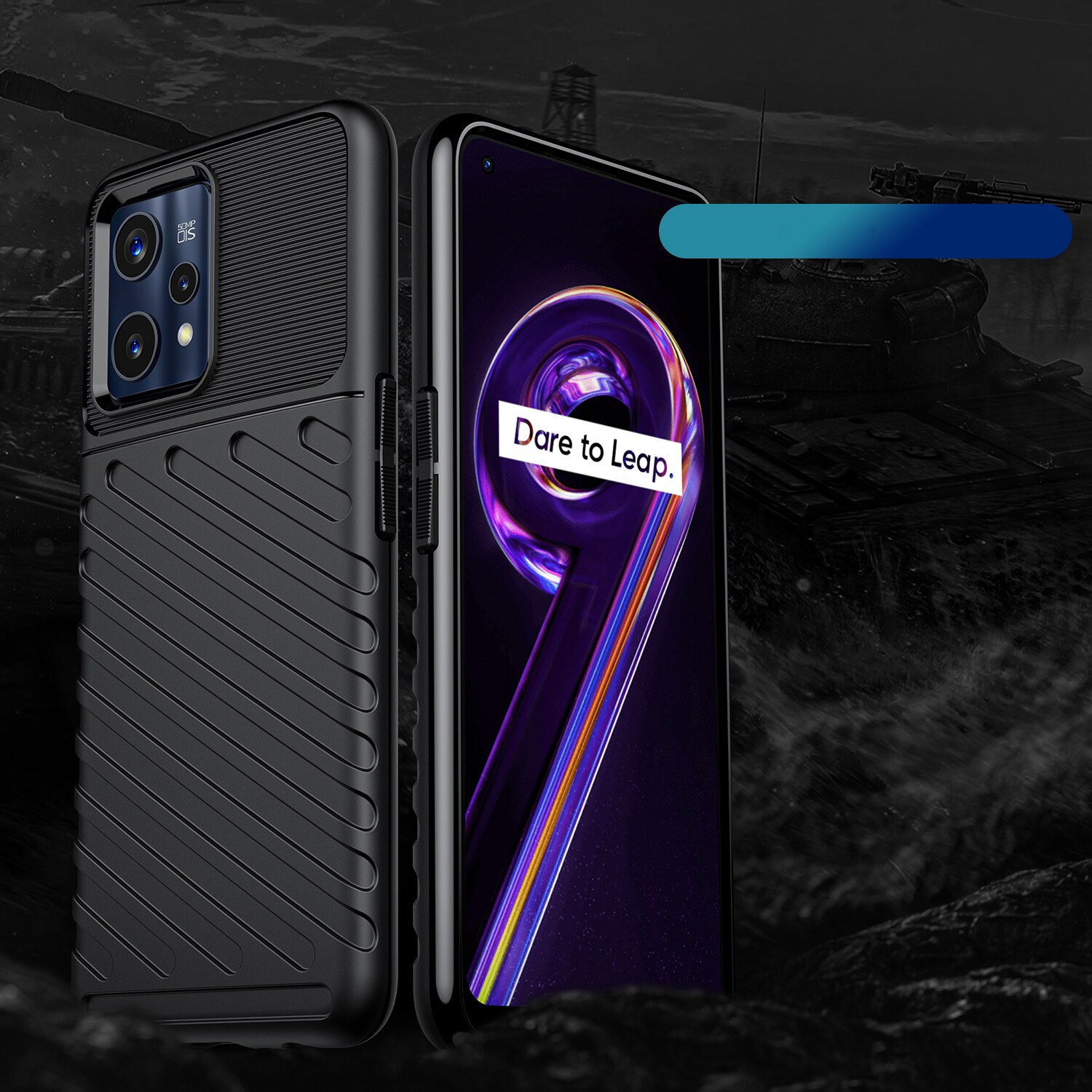 Thunder Case Flexibelt pansarskydd för Realme 9 Pro + (9 Pro Plus) svart