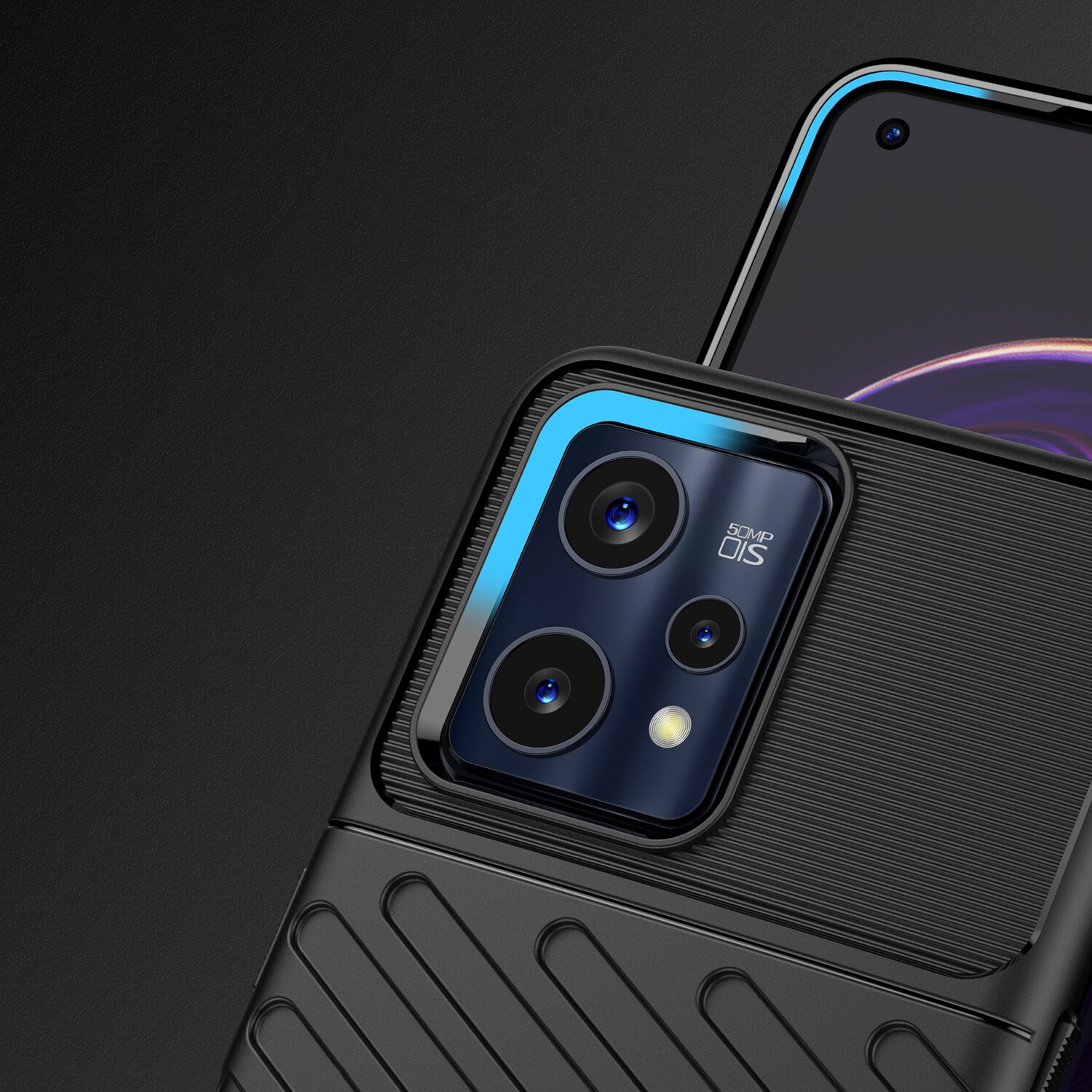 Thunder Case Flexibelt pansarskydd för Realme 9 Pro + (9 Pro Plus) svart
