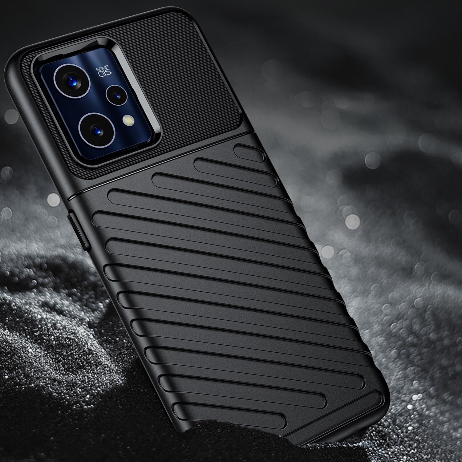 Thunder Case Flexibelt pansarskydd för Realme 9 Pro + (9 Pro Plus) svart