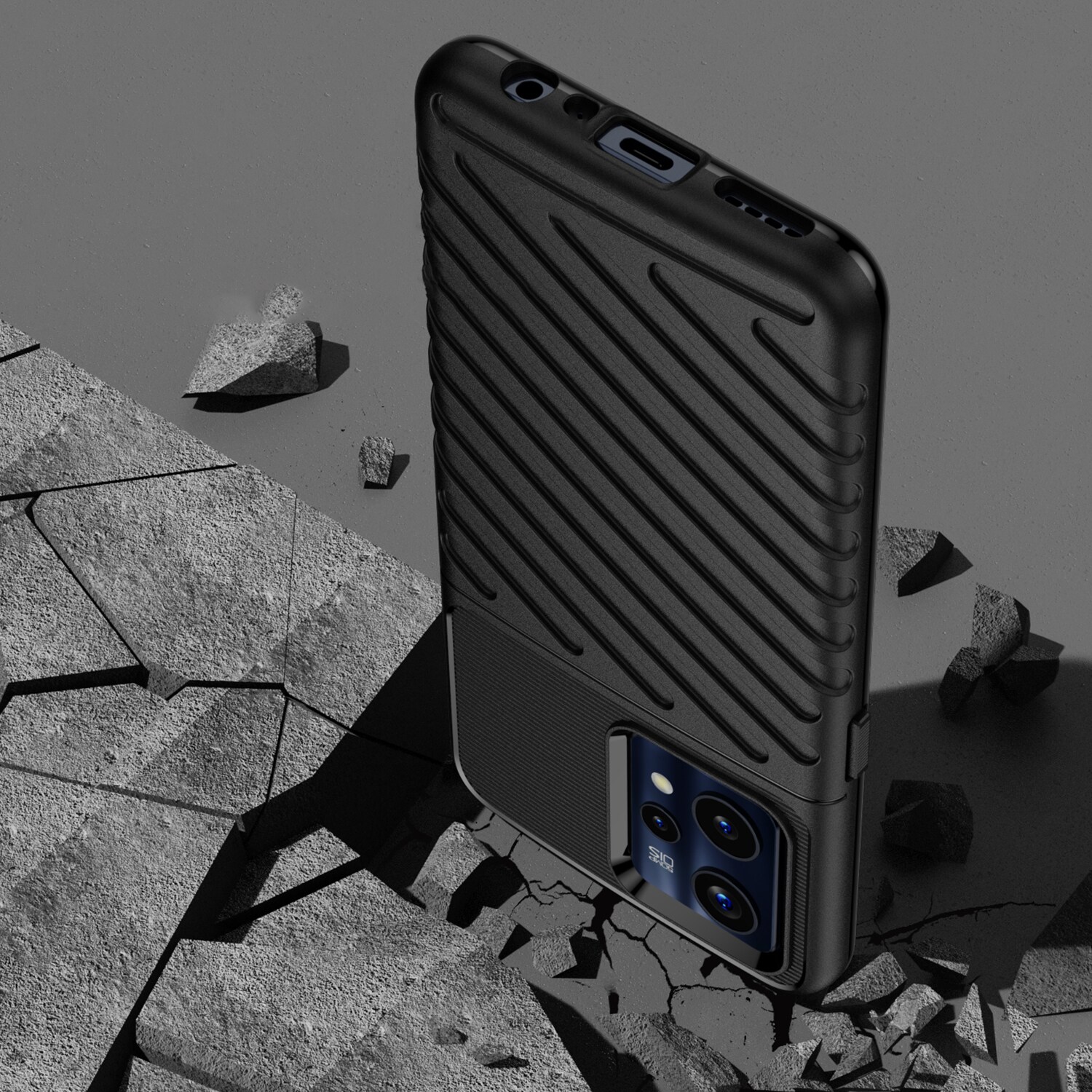 Thunder Case Flexibelt pansarskydd för Realme 9 Pro + (9 Pro Plus) svart