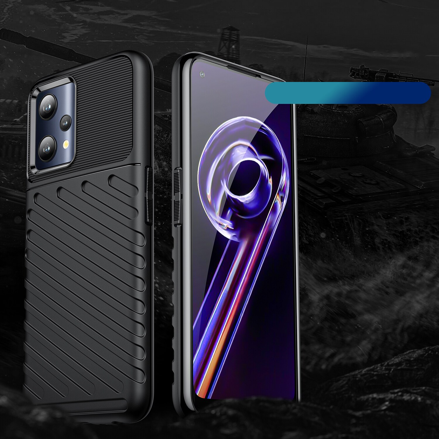 Thunder Case flexibelt pansarskydd Realme 9 Pro svart