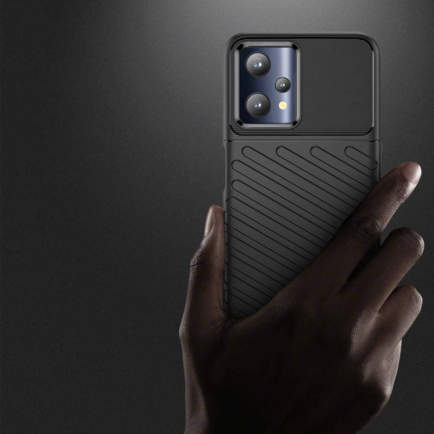 Thunder Case flexibelt pansarskydd Realme 9 Pro svart