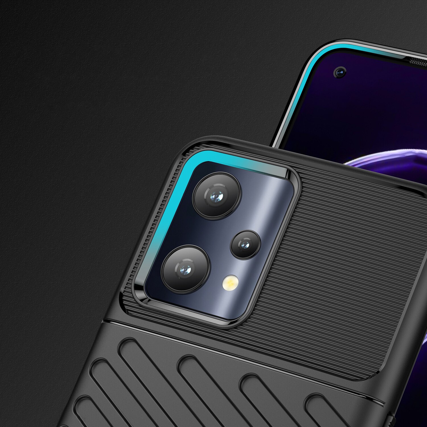 Thunder Case flexibelt pansarskydd Realme 9 Pro svart