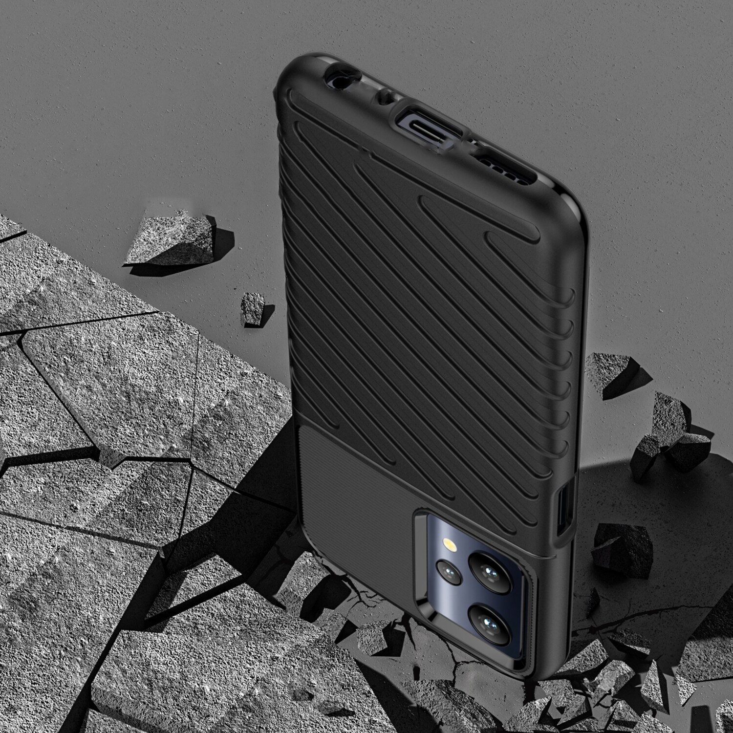 Thunder Case flexibelt pansarskydd Realme 9 Pro svart