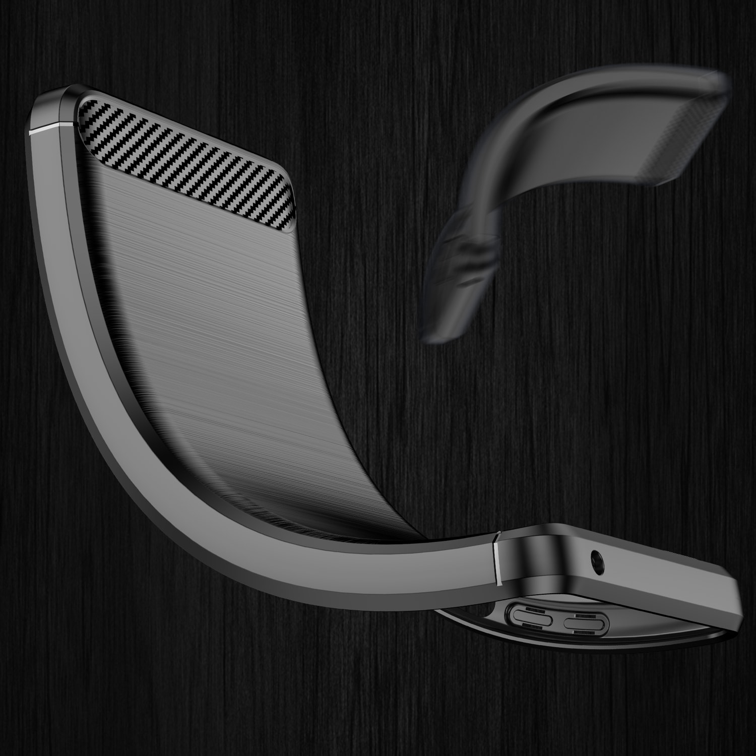 Carbon Case Fleksibelt cover Realme 9 Pro sort