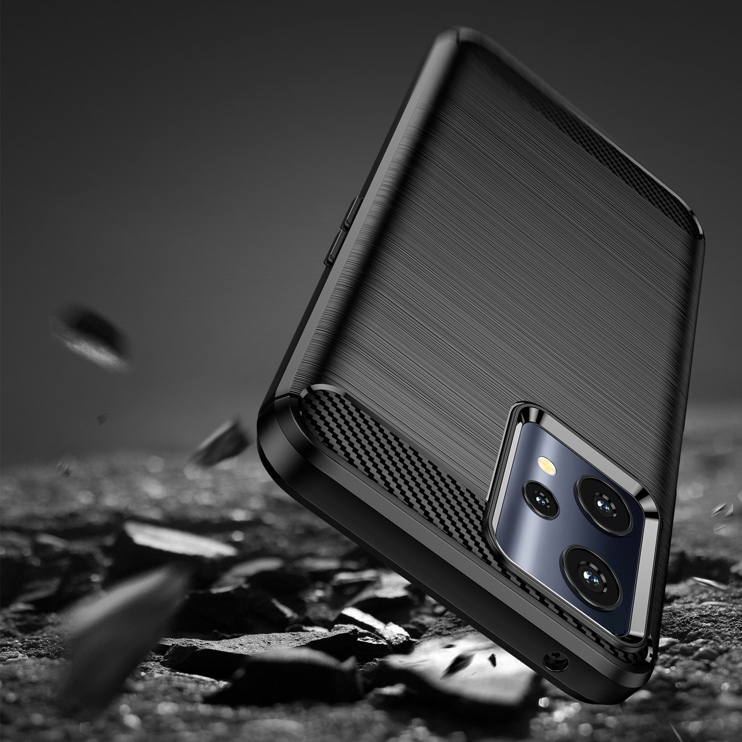 Carbon Case Fleksibelt cover Realme 9 Pro sort