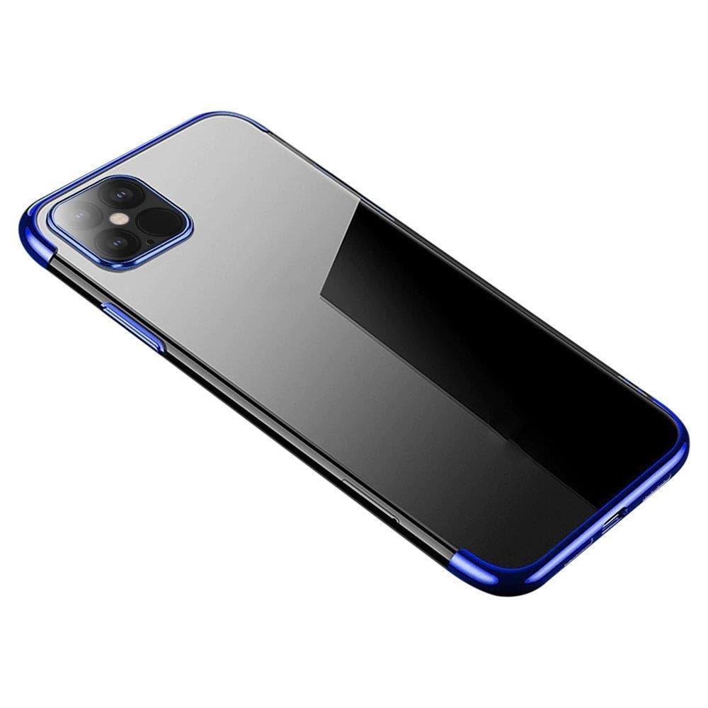 Clear Color fodral TPU gelskydd med metallram för Samsung Galaxy S22 Ultra blue