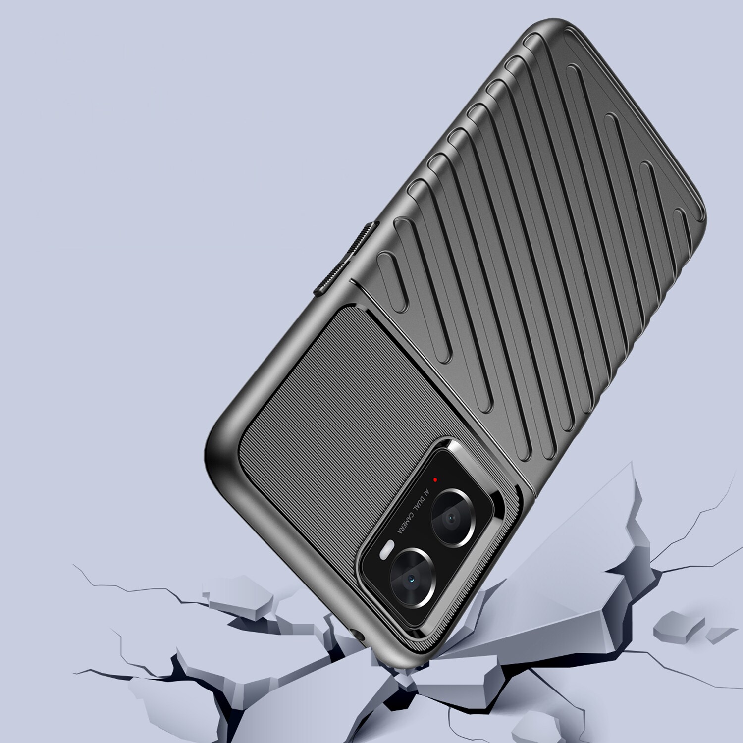 Thunder Case flexibelt pansarskydd för Oppo A76 / Oppo A36 / Realme 9i svart