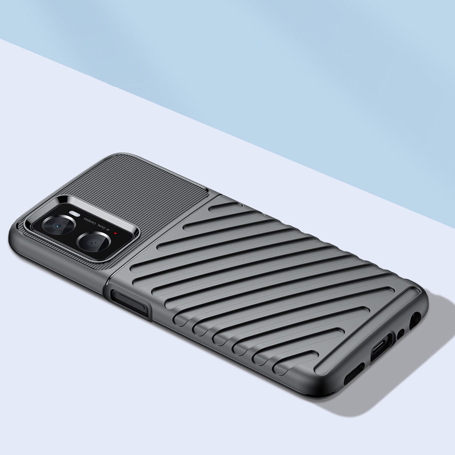 Thunder Case flexibelt pansarskydd för Oppo A76 / Oppo A36 / Realme 9i svart