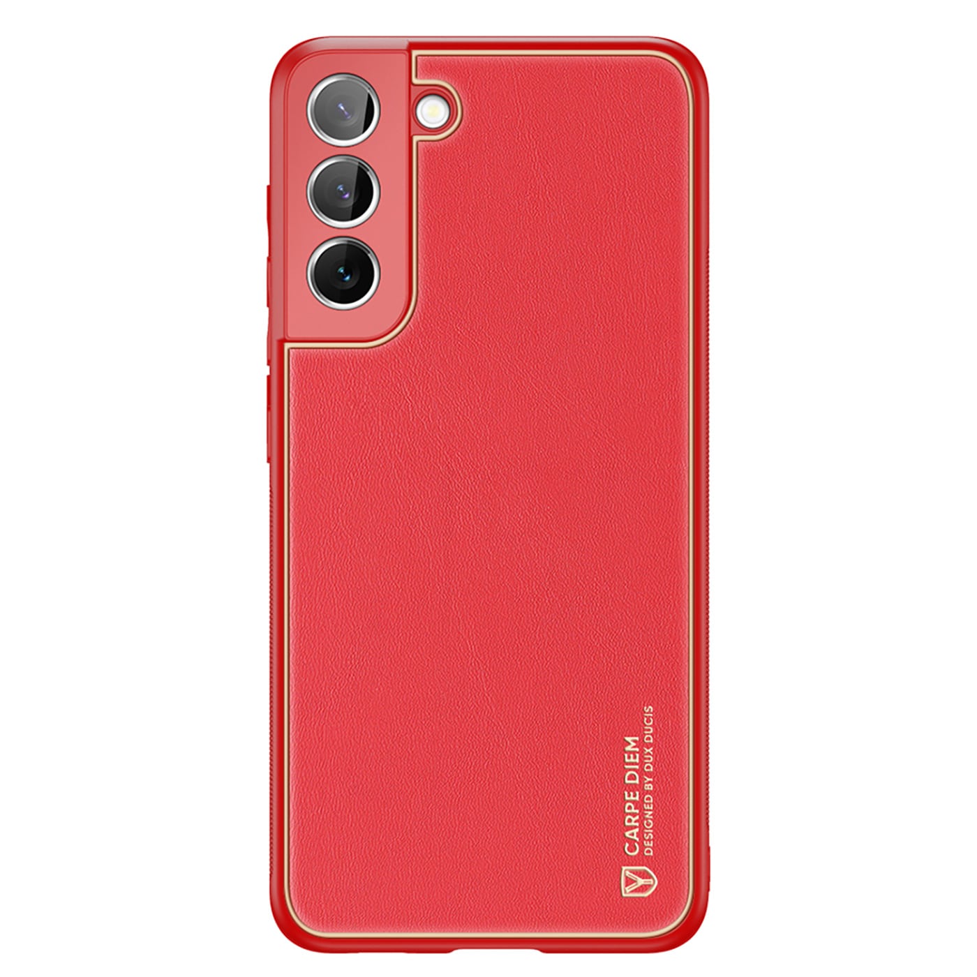 Dux Ducis Yolo elegant fodral tillverkat av ekologiskt läder för Samsung Galaxy S22 + (S22 Plus) röd
