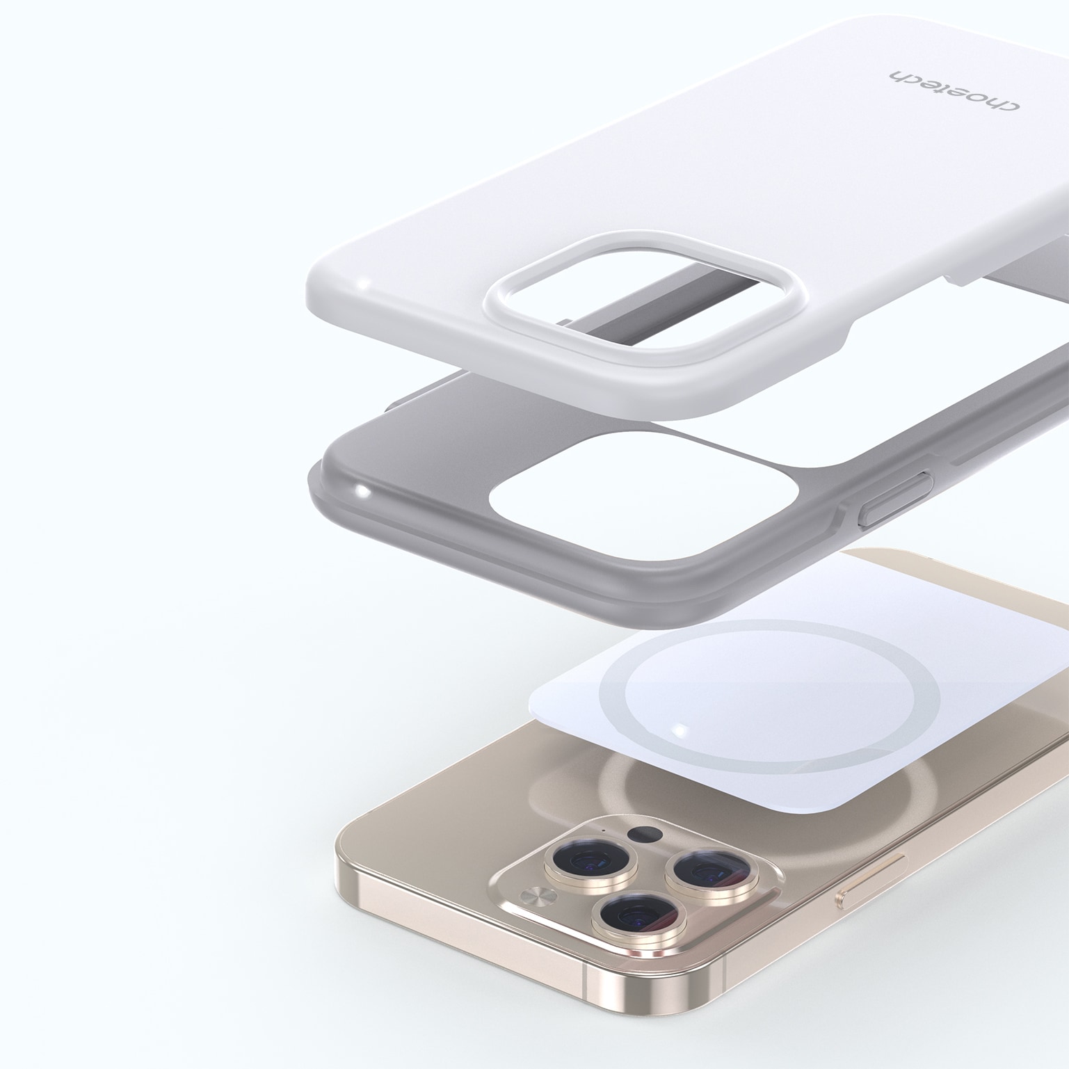 Choetech MFM Anti-drop-fodral tillverkat för MagSafe för iPhone 13 Pro vit (PC0113-MFM-WH)