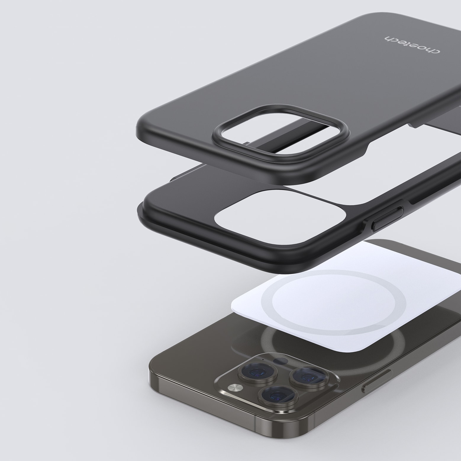 Choetech MFM Anti-drop-fodral tillverkat för MagSafe för iPhone 13 Pro svart (PC0113-MFM-BK)