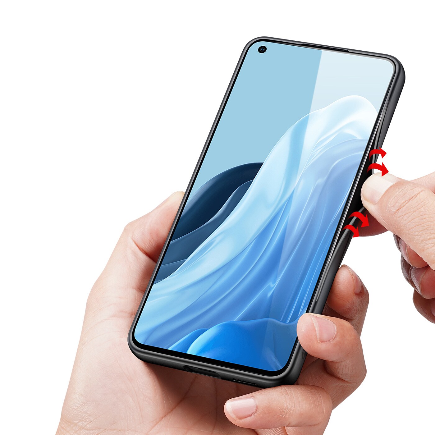 Dux Ducis Fino etui dækket med nylonmateriale Oppo Reno7 Pro 5G sort