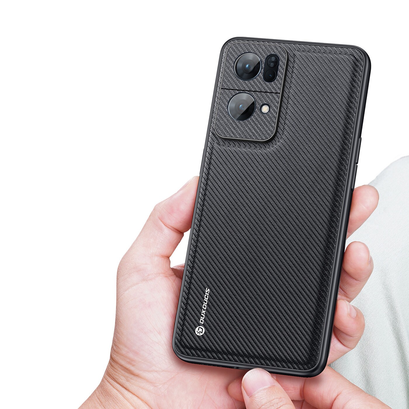 Dux Ducis Fino etui dækket med nylonmateriale Oppo Reno7 Pro 5G sort
