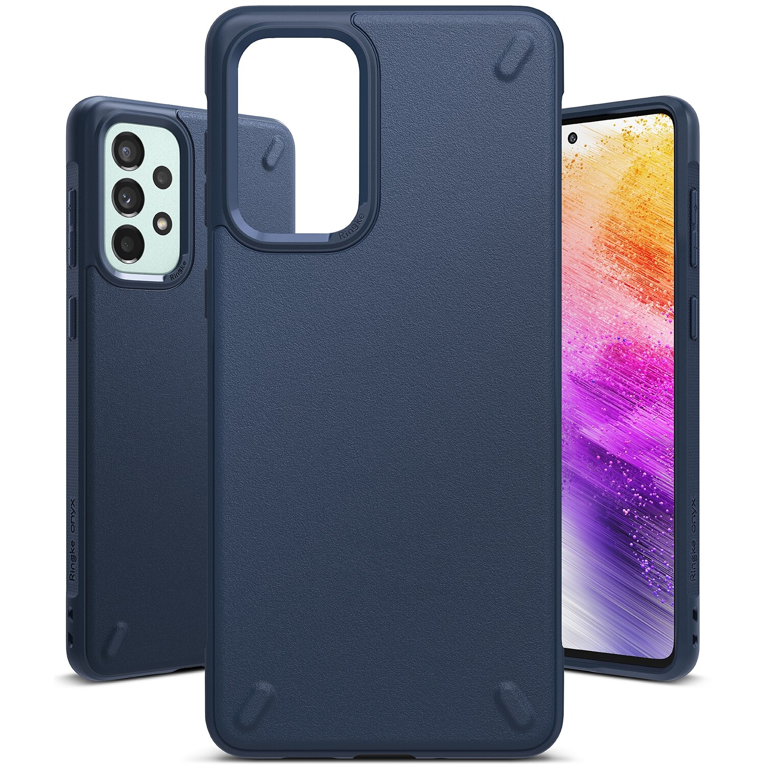 Ringke Onyx holdbart cover til Samsung Galaxy A73 marineblå