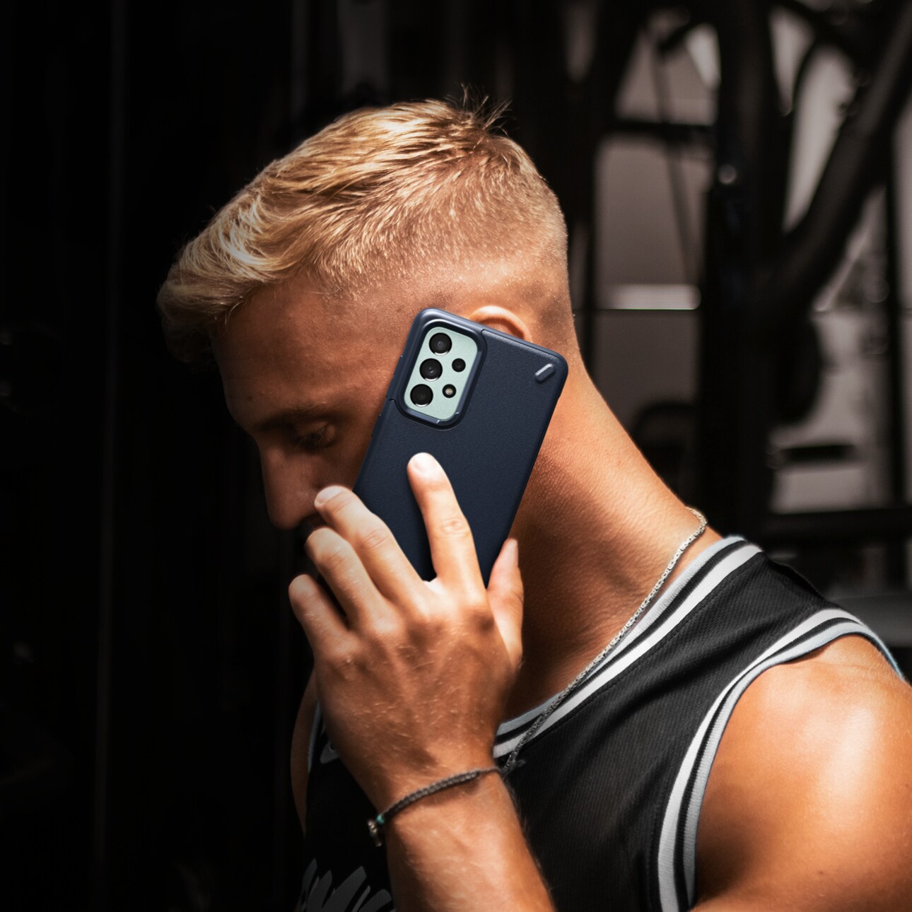 Ringke Onyx holdbart cover til Samsung Galaxy A73 marineblå
