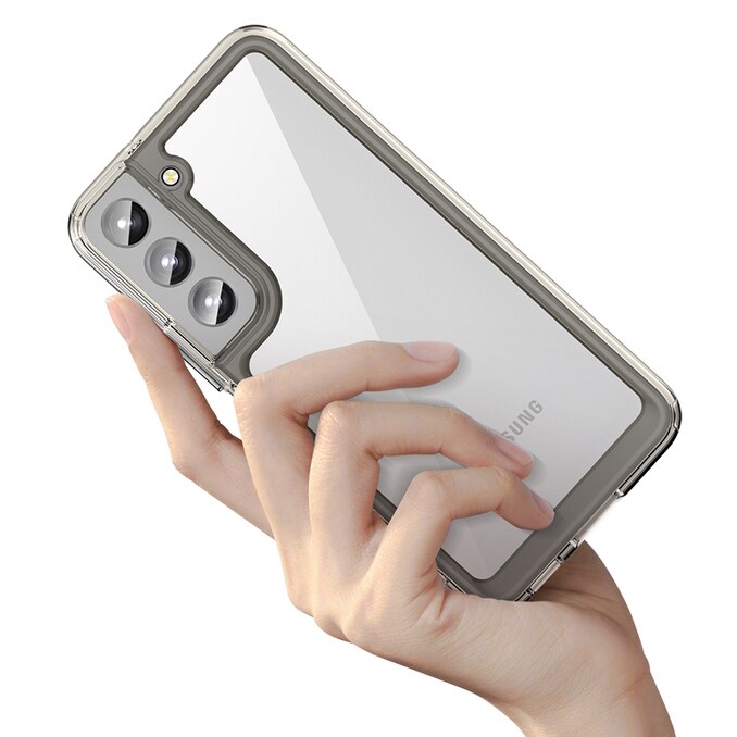 Outer Space Case Cover til Samsung Galaxy S22 + (S22 Plus) Hårdt cover med gelramme Blå