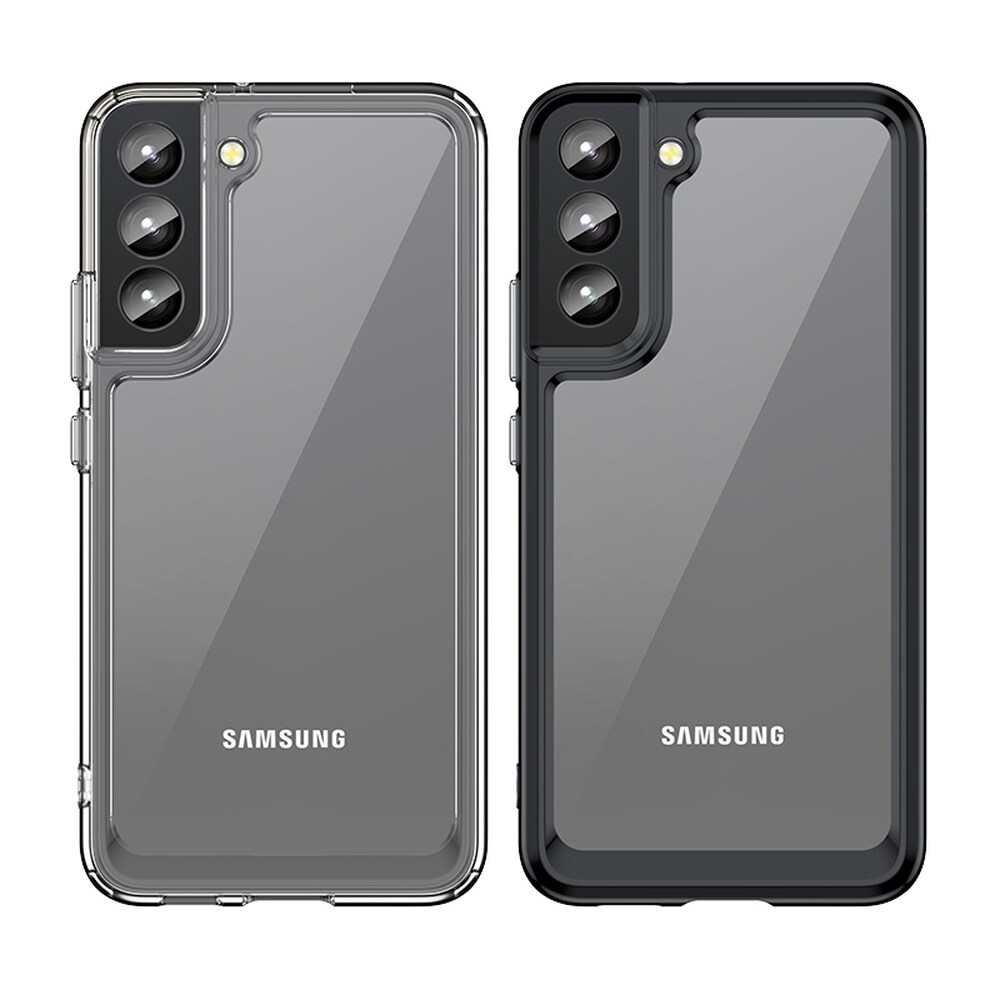 Outer Space Case Cover til Samsung Galaxy S22 + (S22 Plus) Hårdt cover med gelramme Blå