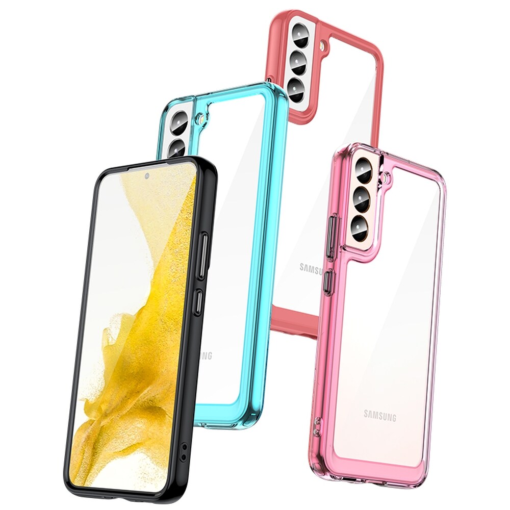 Outer Space Case Cover til Samsung Galaxy S22 + (S22 Plus) Hårdt cover med gelramme Blå