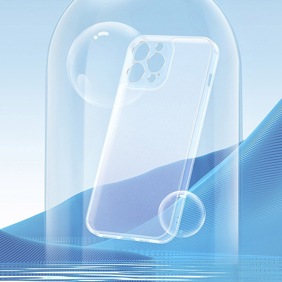 Baseus Frostat glasfodral för iPhone 13 Pro Max Hårt fodral med gelram Transparent (ARWS000802)
