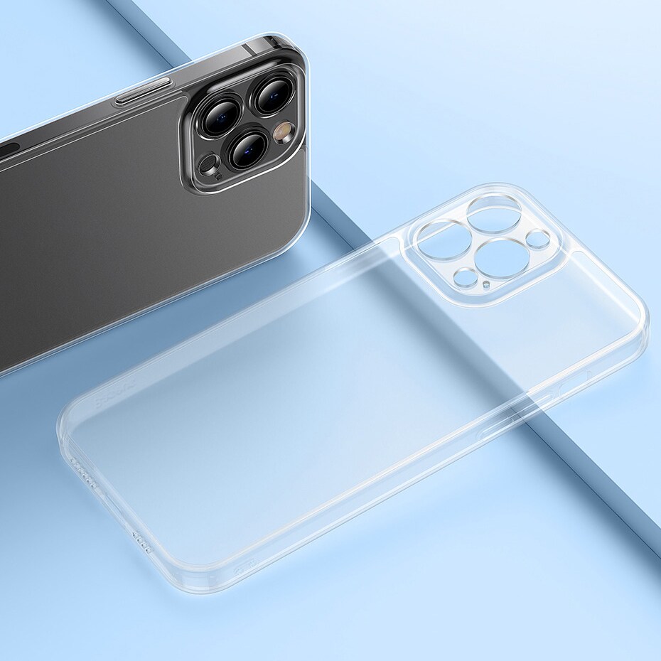 Baseus Frostat glasfodral för iPhone 13 Pro Max Hårt fodral med gelram Transparent (ARWS000802)