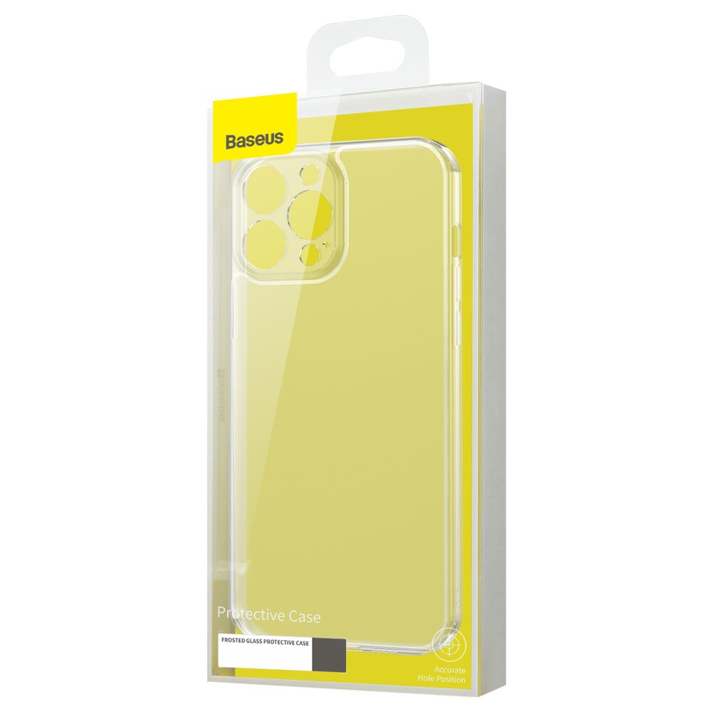 Baseus Frostat glasfodral för iPhone 13 Pro Max Hårt fodral med gelram Transparent (ARWS000802)