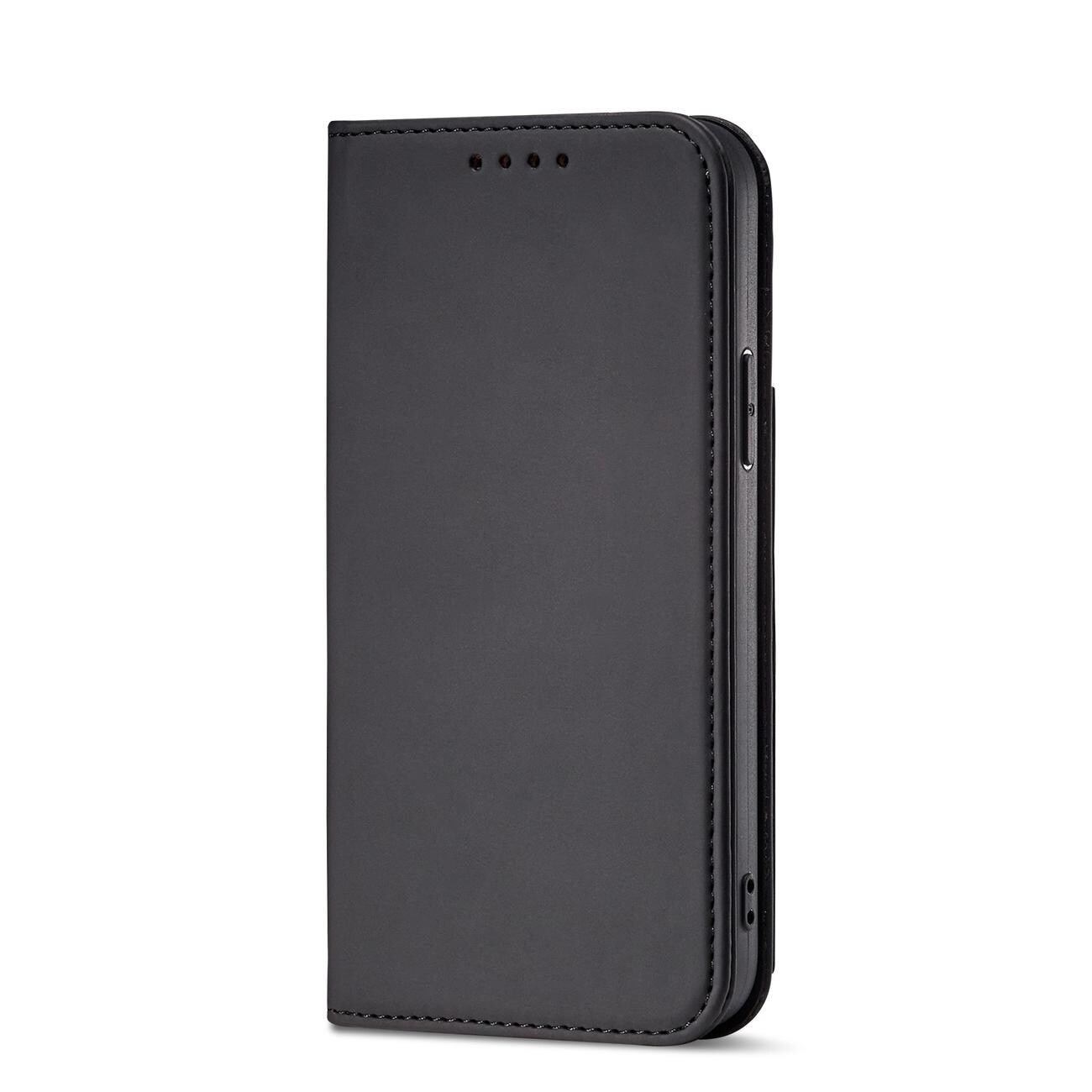 Magnet Kortfodral för iPhone 12 Pro Pouch Kort Plånbok Korthållare Svart