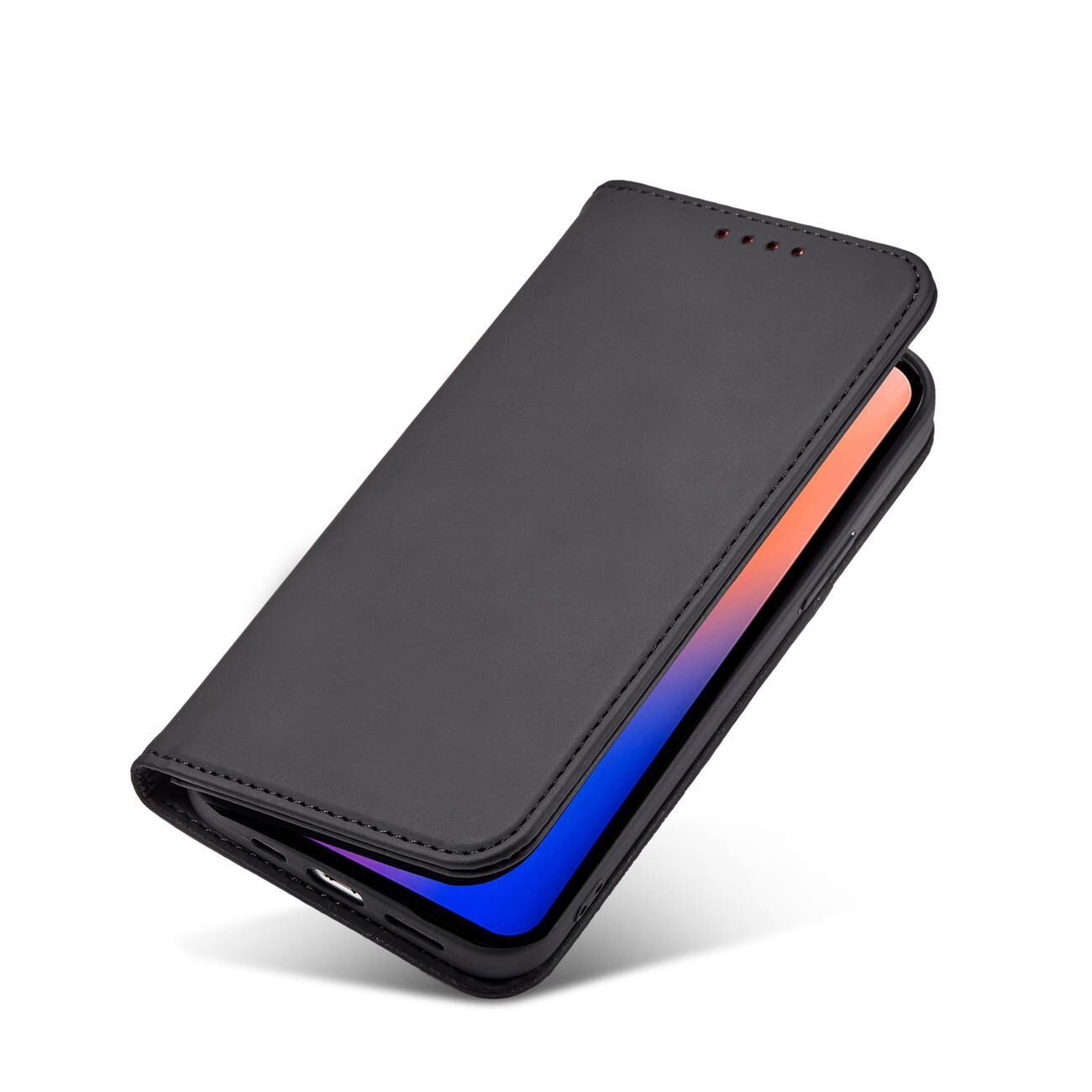 Magnet Kortfodral för iPhone 12 Pro Pouch Kort Plånbok Korthållare Svart