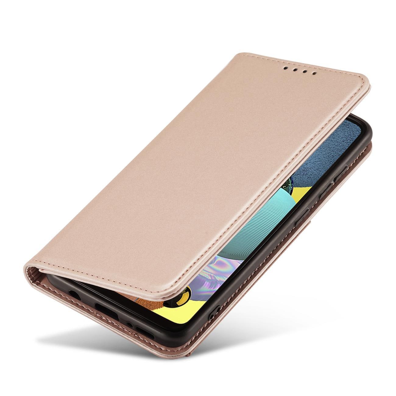 Magnet Kortetui Etui til Samsung Galaxy A12 5G Pouch Wallet Kortholder Pink
