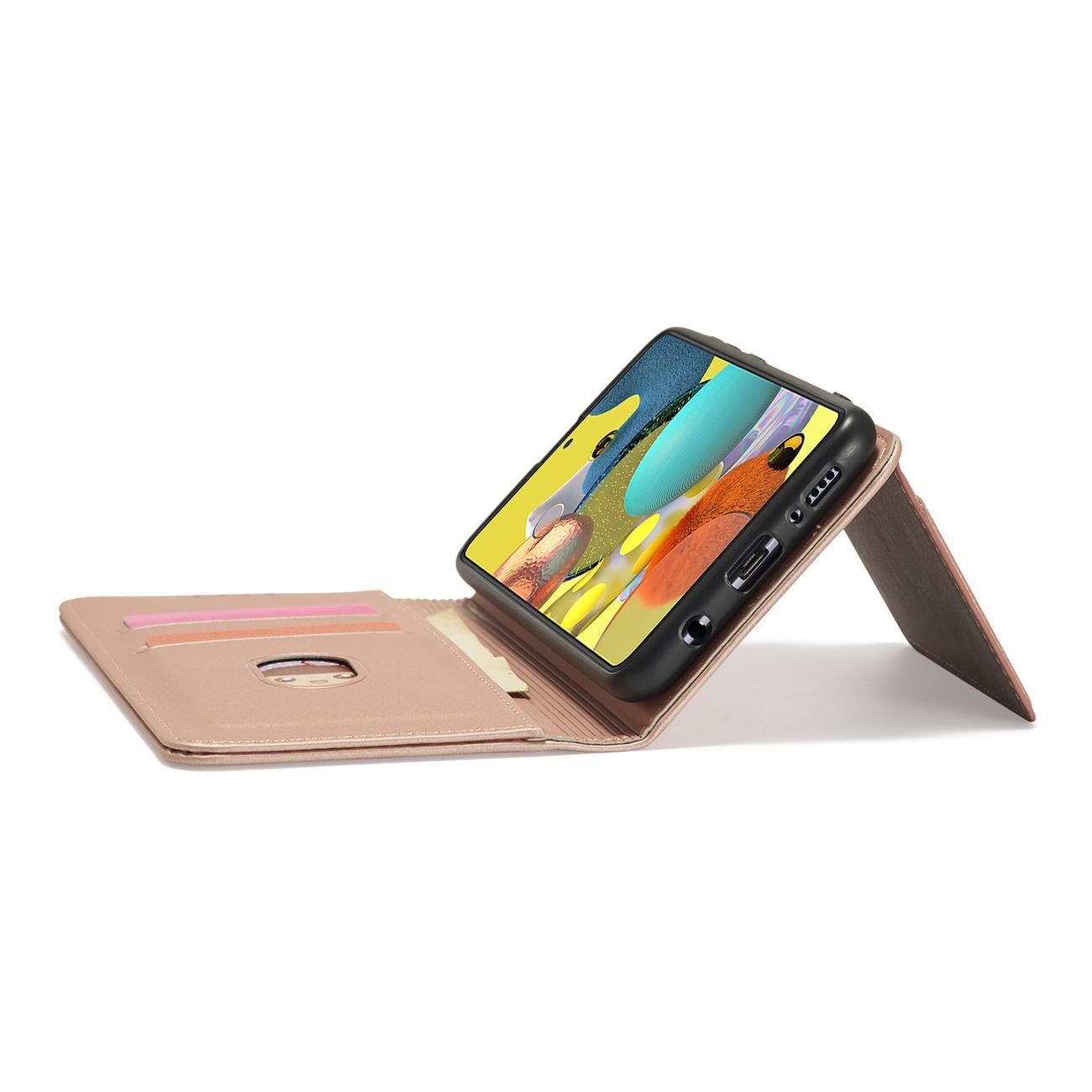 Magnet Kortetui Etui til Samsung Galaxy A12 5G Pouch Wallet Kortholder Pink