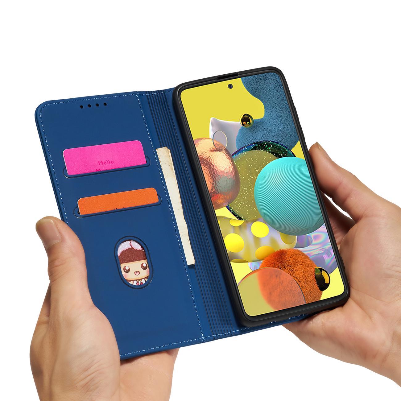 Magnet Kortetui Etui til Samsung Galaxy A13 5G Pung Pung Kortholder Blå