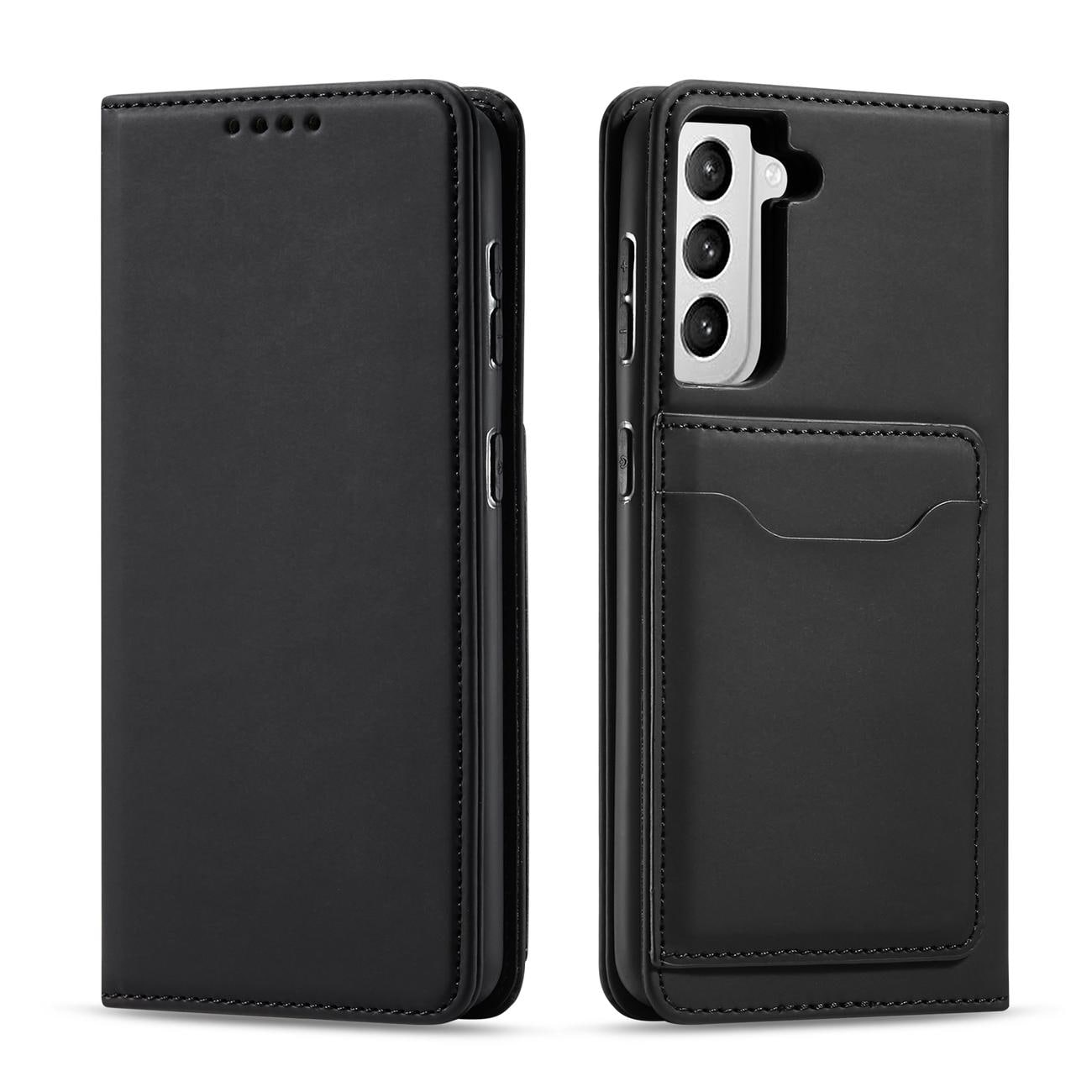 Magnet Kortfodral för Samsung Galaxy S22 + (S22 Plus) Pouch Plånbok Korthållare Svart