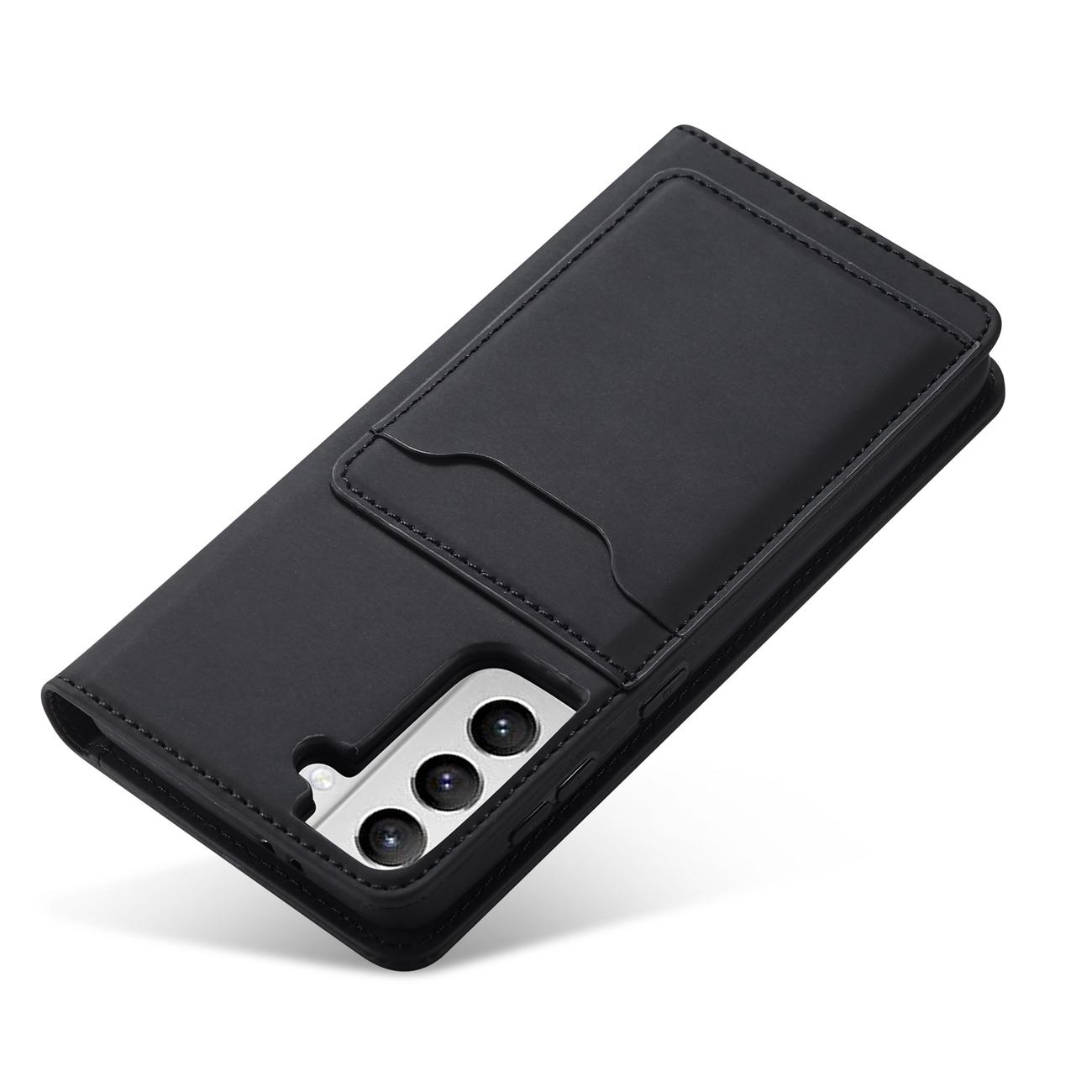Magnet Kortetui til Samsung Galaxy S22 + (S22 Plus) Pouch Wallet Kortholder Sort