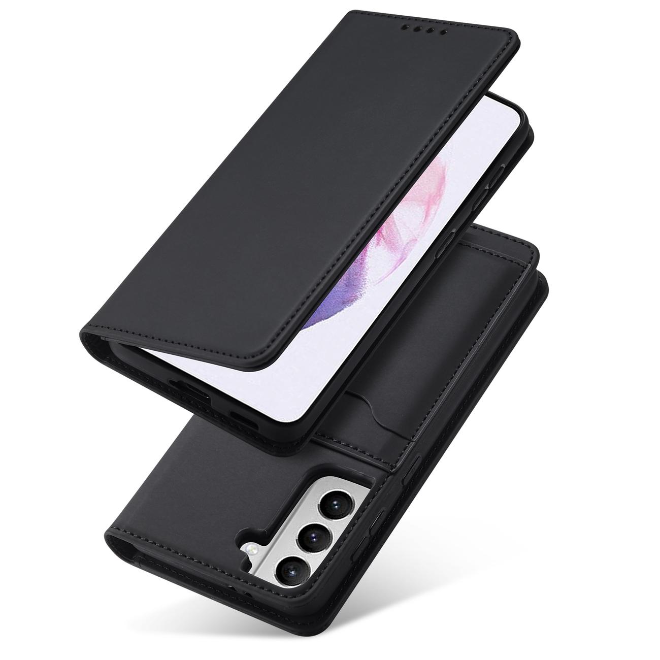 Magnet Kortetui til Samsung Galaxy S22 + (S22 Plus) Pouch Wallet Kortholder Sort