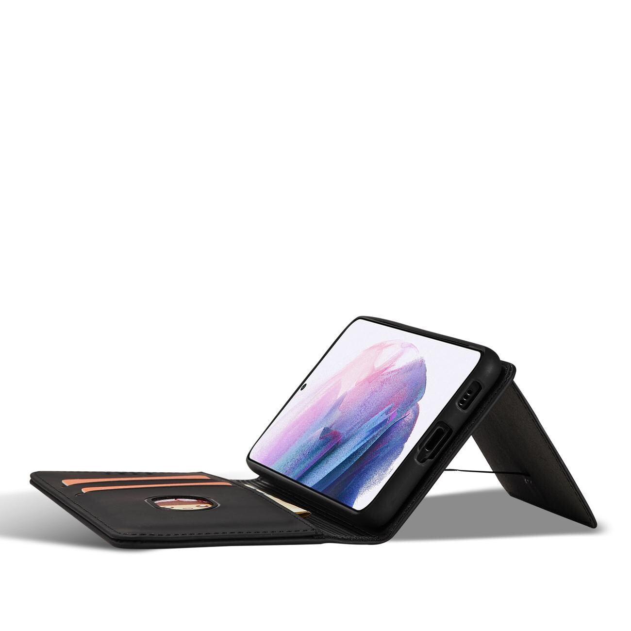 Magnet Kortetui til Samsung Galaxy S22 + (S22 Plus) Pouch Wallet Kortholder Sort