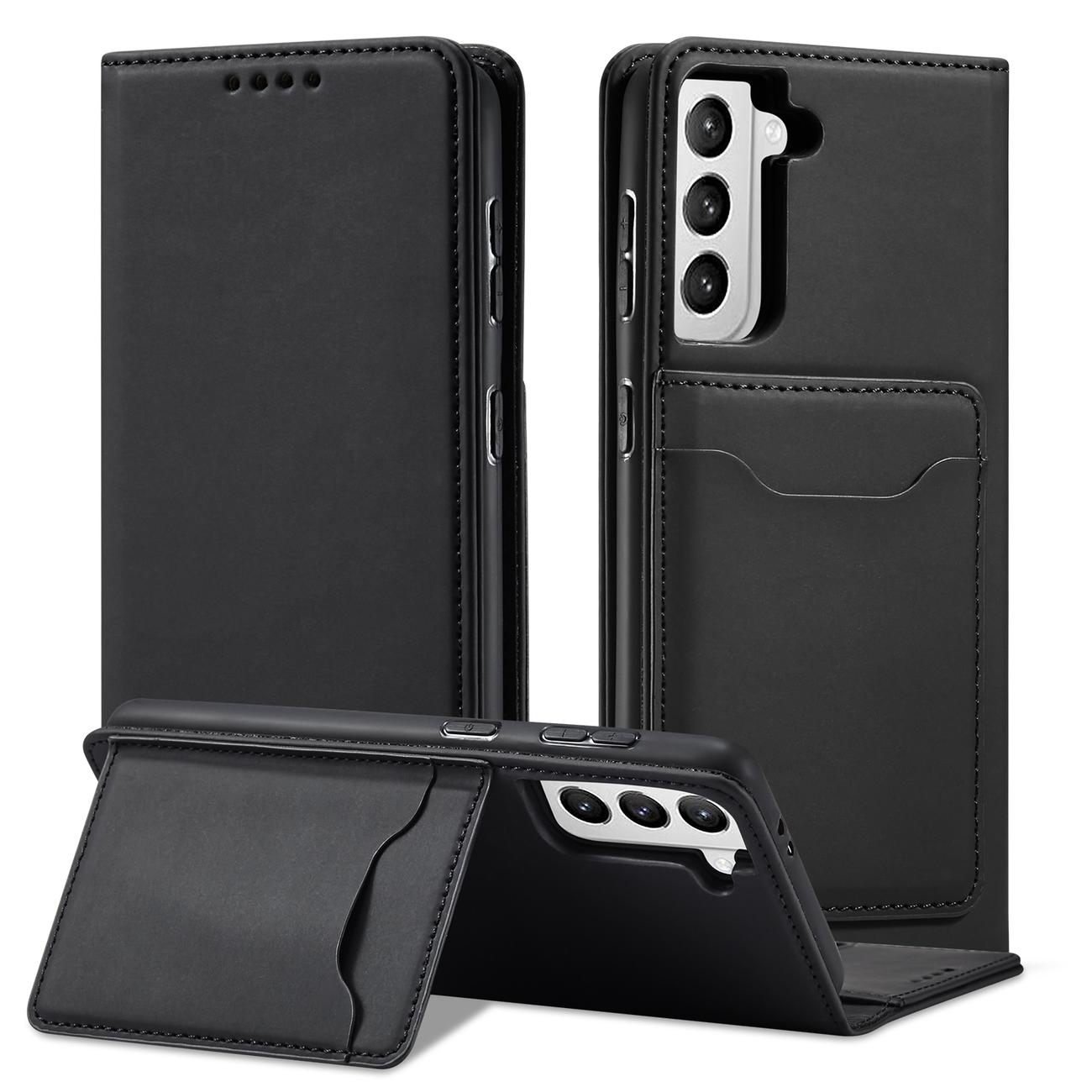 Magnet Kortetui til Samsung Galaxy S22 + (S22 Plus) Pouch Wallet Kortholder Sort