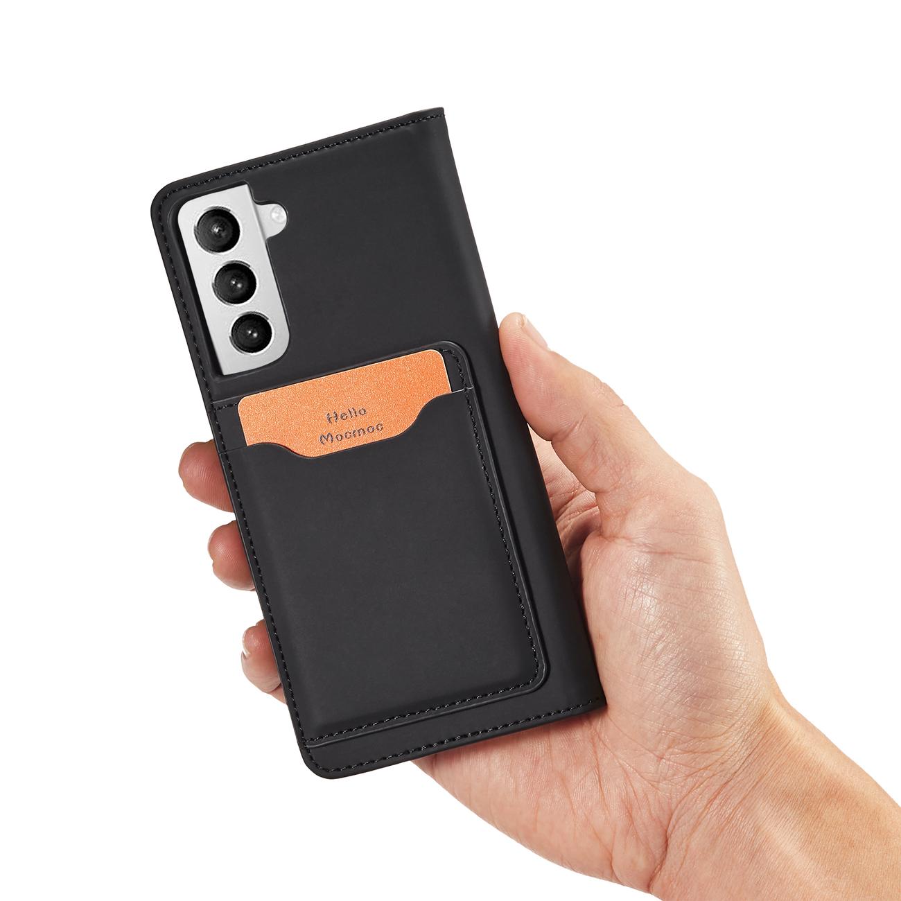 Magnet Kortetui til Samsung Galaxy S22 + (S22 Plus) Pouch Wallet Kortholder Sort