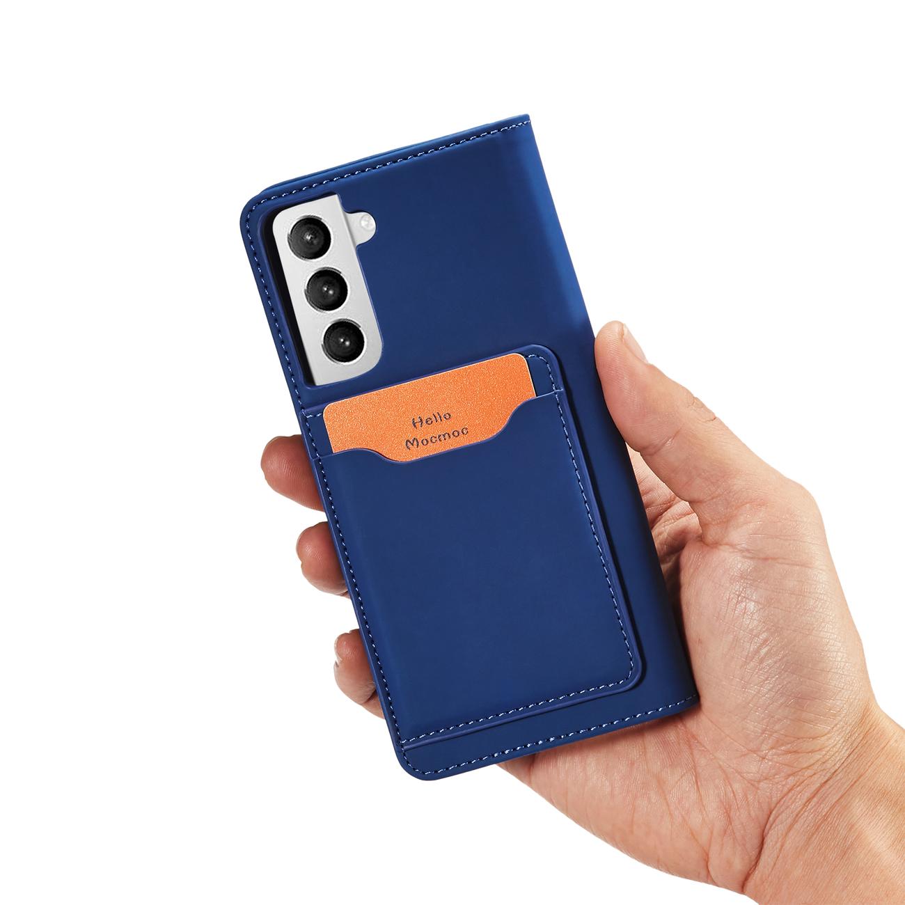 Magnet Kortetui Etui til Samsung Galaxy S22 + (S22 Plus) Pung Pung Kortholder Blå