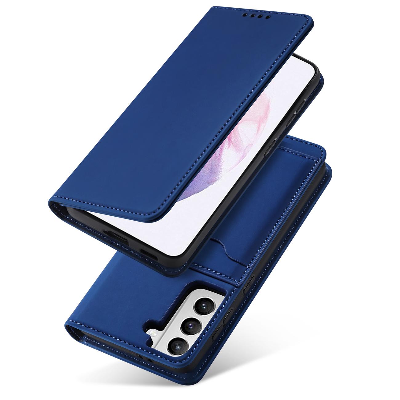 Magnet Kortetui Etui til Samsung Galaxy S22 + (S22 Plus) Pung Pung Kortholder Blå