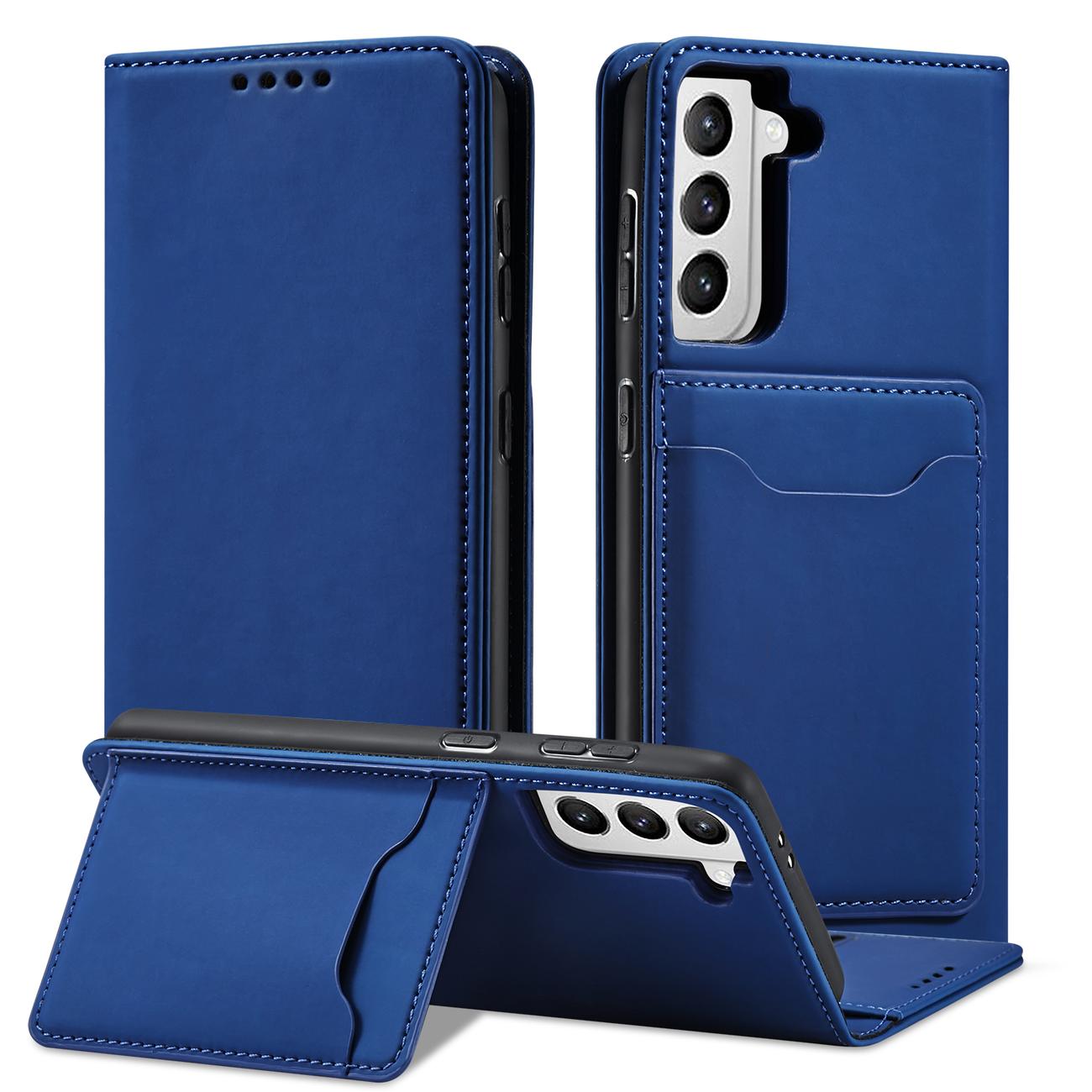 Magnet Kortetui Etui til Samsung Galaxy S22 + (S22 Plus) Pung Pung Kortholder Blå