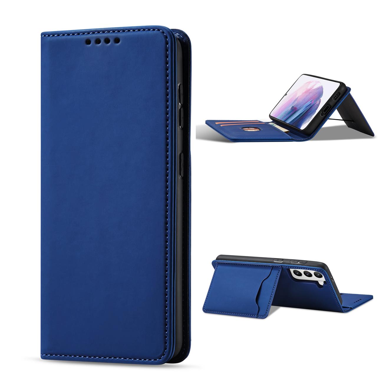 Magnet Kortetui Etui til Samsung Galaxy S22 + (S22 Plus) Pung Pung Kortholder Blå
