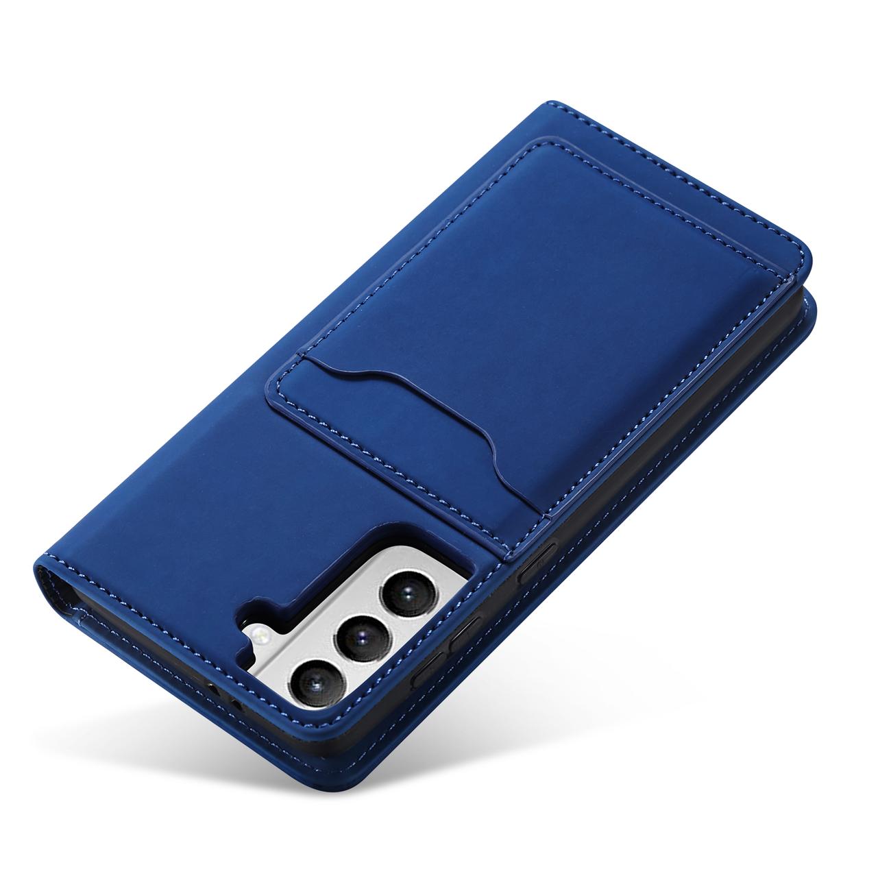 Magnet Kortetui Etui til Samsung Galaxy S22 + (S22 Plus) Pung Pung Kortholder Blå