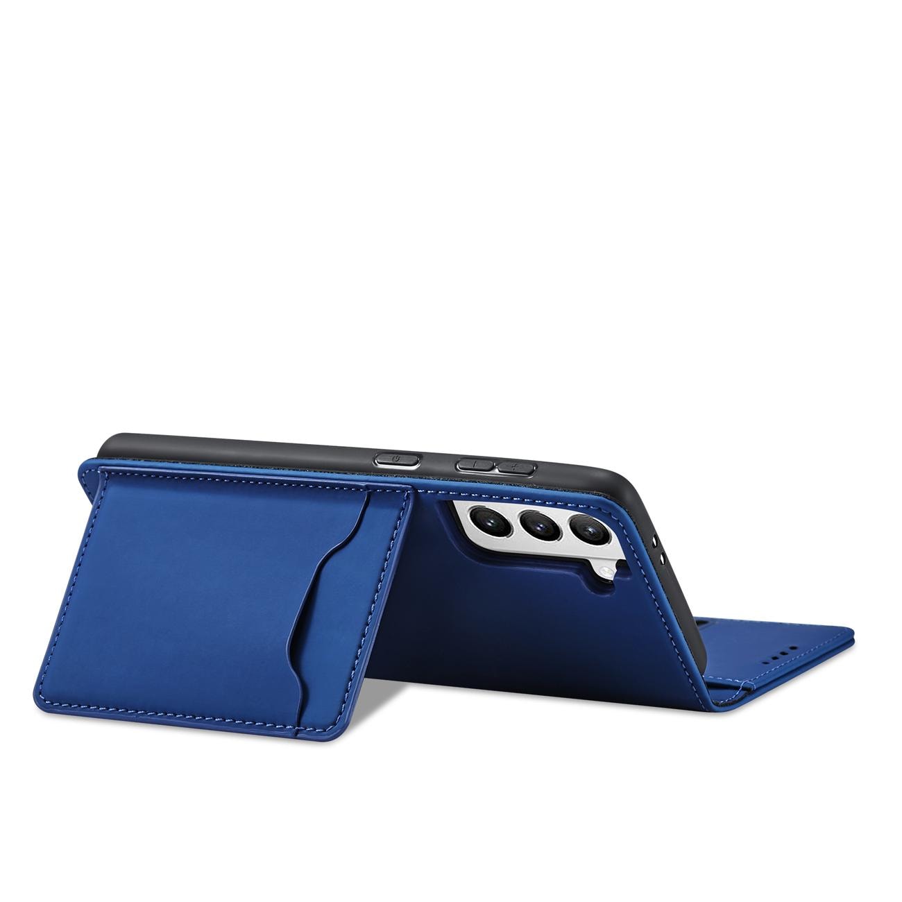 Magnet Kortetui Etui til Samsung Galaxy S22 + (S22 Plus) Pung Pung Kortholder Blå
