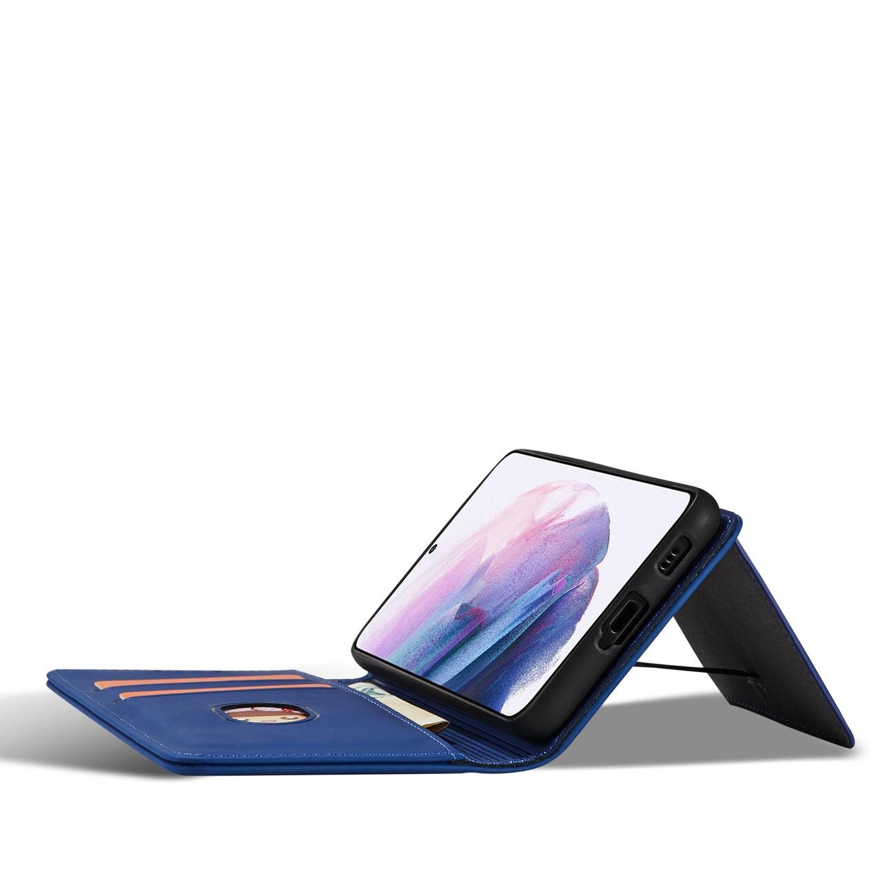 Magnet Kortetui Etui til Samsung Galaxy S22 + (S22 Plus) Pung Pung Kortholder Blå