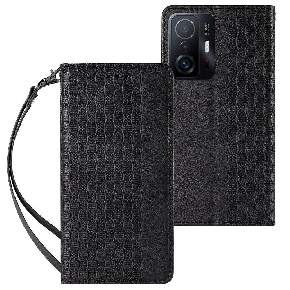 Magnet Remfodral Fodral för Samsung Galaxy A12 5G Pouch Plånbok + Mini Lanyard Hänge Svart