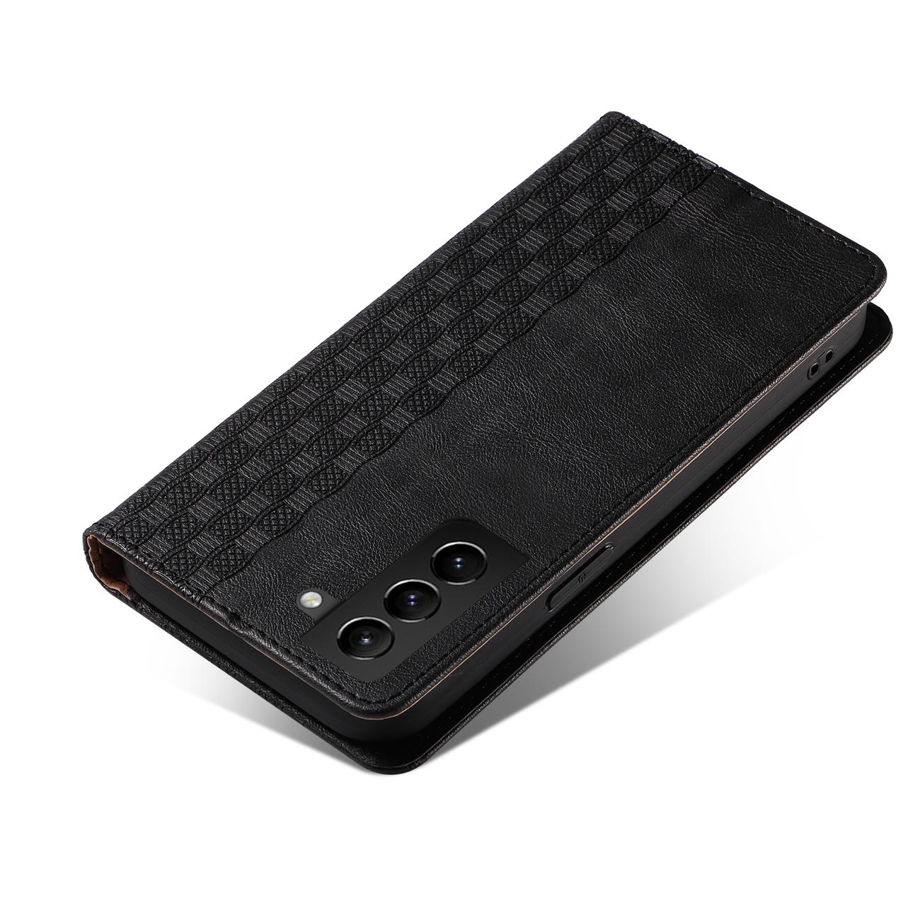 Magnet Strap Case Etui til Samsung Galaxy S22 + (S22 Plus) Pung Pung + Mini Lanyard Vedhæng Sort