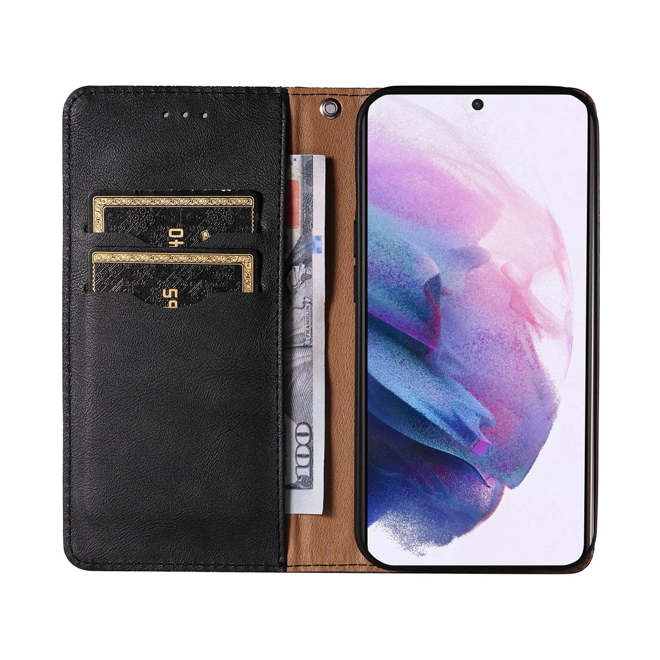 Magnet Strap Case Etui til Samsung Galaxy S22 + (S22 Plus) Pung Pung + Mini Lanyard Vedhæng Sort