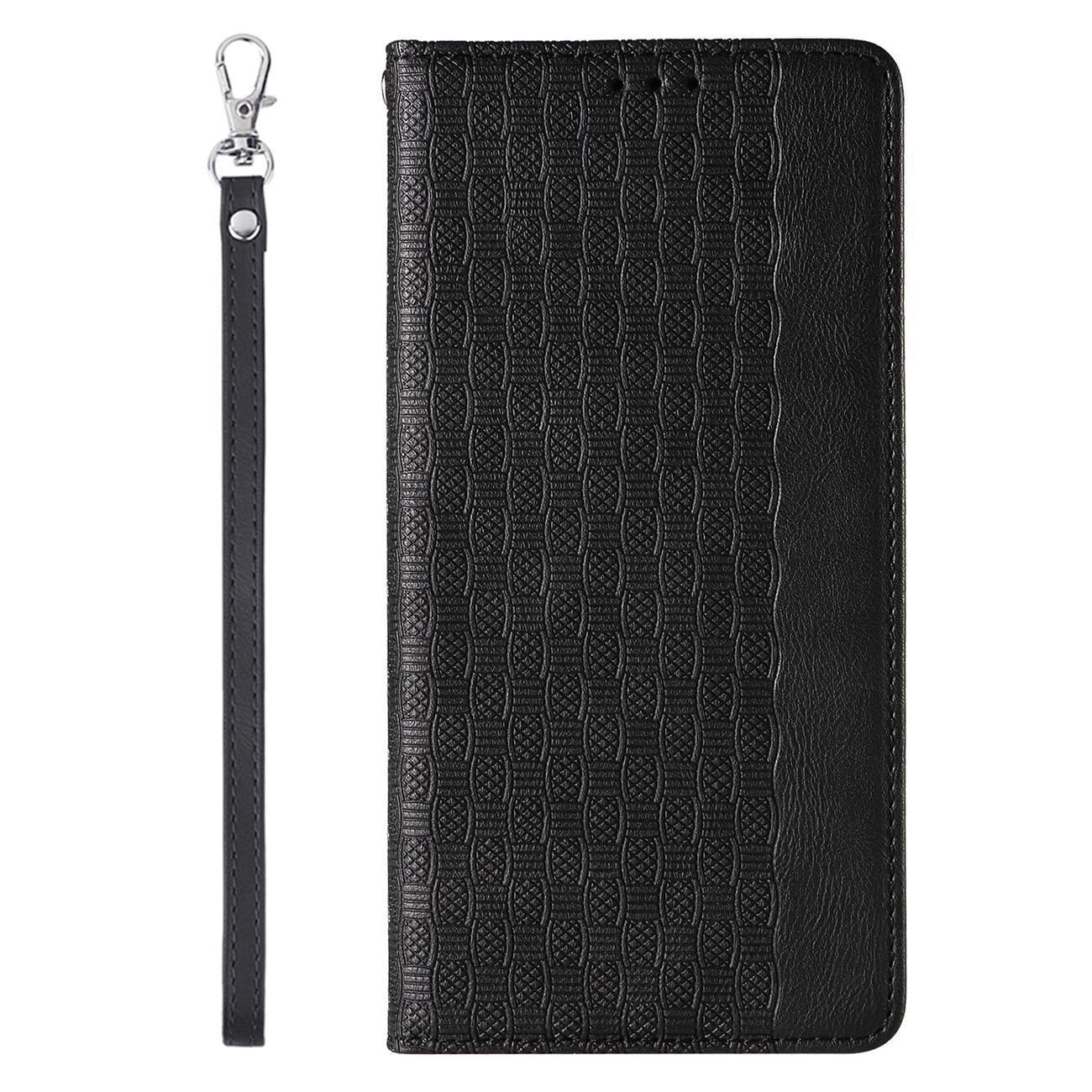 Magnet Remfodral för iPhone 12 Pro Pouch Plånbok + Mini Lanyard Hänge Svart
