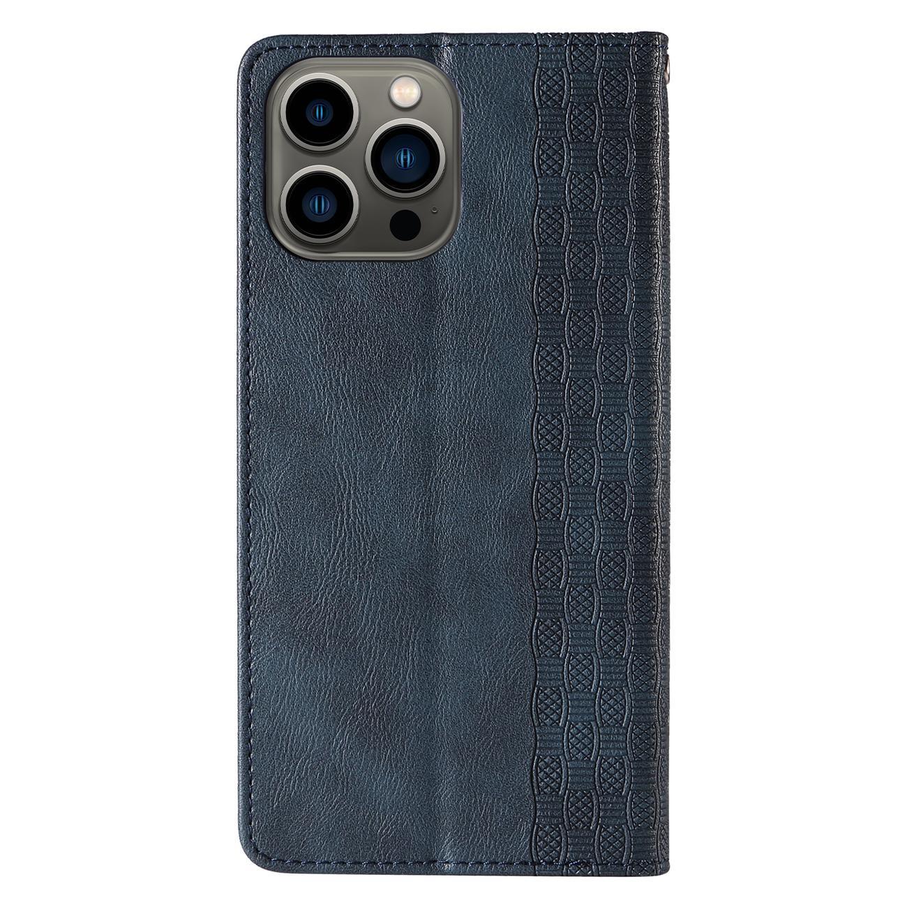 Magnet Remfodral för iPhone 12 Pro Pouch Plånbok + Mini Lanyard Hänge Blå