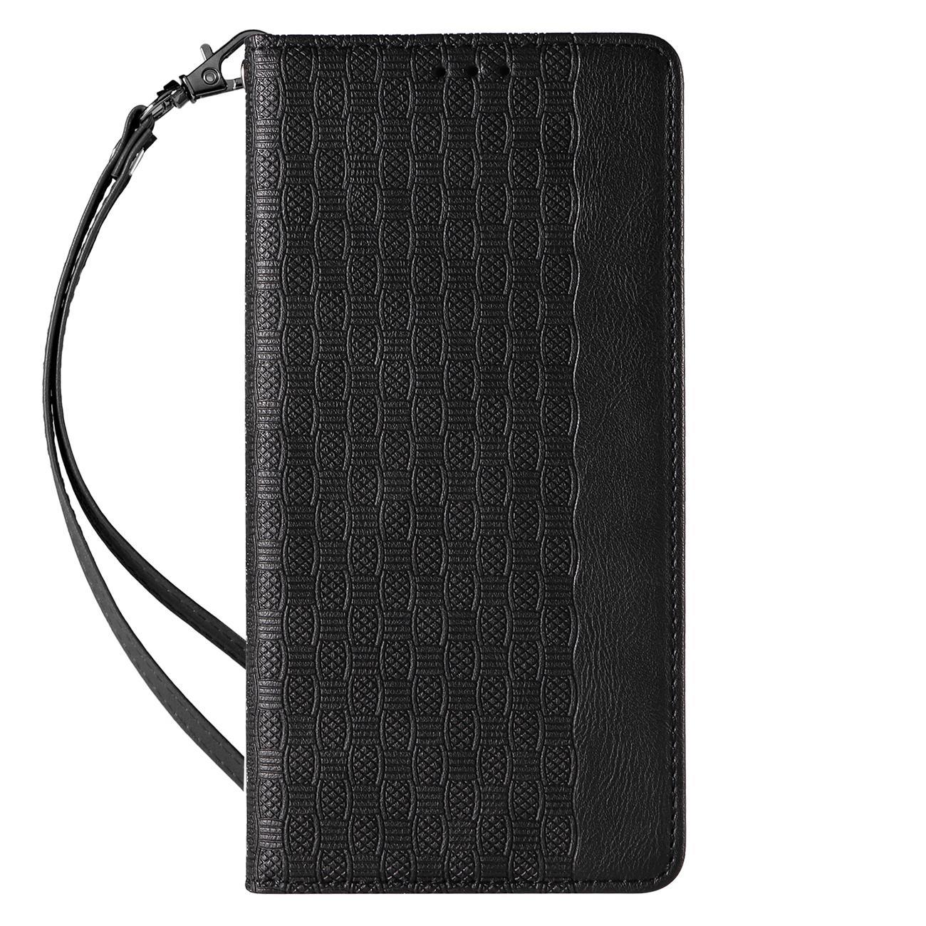 Magnet Remfodral för iPhone 12 Pro Max Pouch Plånbok + Mini Lanyard Hänge Svart